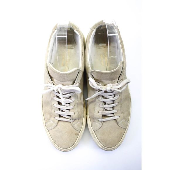 Woman by Common Projects Womens Suede Low Top Lace Up Sneakers Beige Size 7 - Picture 2 of 10